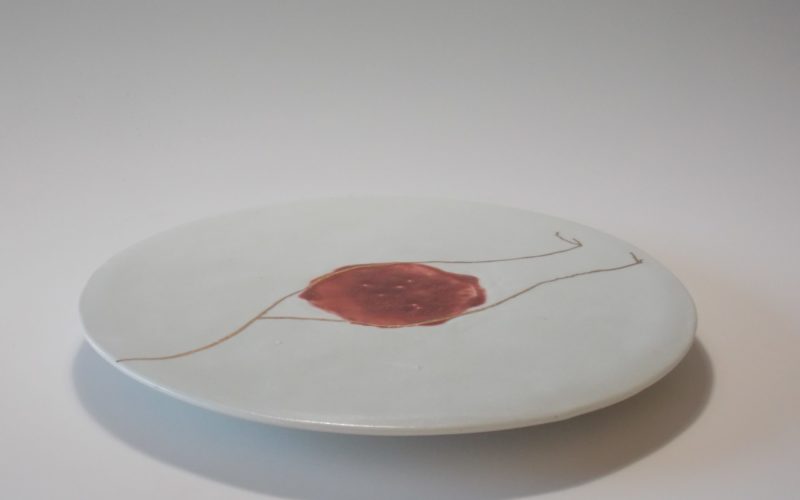 plat ne porcelaine "bleeding"